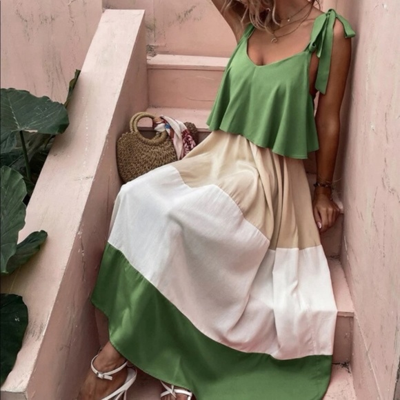 Bohemian Color Block Maxi Dress - Picture 7 of 12